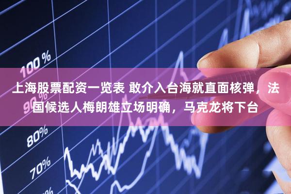 上海股票配资一览表 敢介入台海就直面核弹，法国候选人梅朗雄立场明确，马克龙将下台